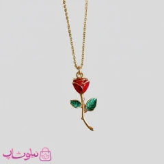 آویز ساعت زنانه ysx طرح گل رز قرمز کد 2391