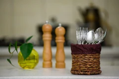 جا قاشق استوانه ای حصیری وودمن
