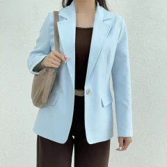 کت زنانه لینن تک دکمه