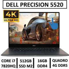 لپ تاپ استوک دل5520 پریسیژن صفحه4K لمسی USED LAPTOP DELL PRECISION 5520 4K TOUCH | CORE i7 7820HQ | RAM16 | SSD512 |GPU 4G