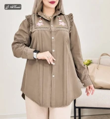 شومیز کتان لنین گلدوزی شده مدل بانو فری سایزارسال رایگان