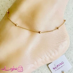 پابند زنانه ژوپینگ مدل توپی طلایی رنگ کد 369