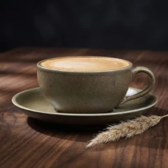 سرویس چینی کاپوچینو خوری 4 پارچه زیتونی