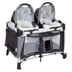 تخت و پارک دو قلو گهواره شو بیبی ترند Babytrend GoLite Twins