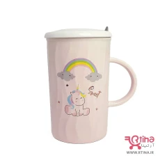 لیوان سرامیکی در دار/ طرح ماگ فانتزی یونیکورن