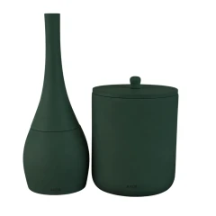 ست فرچه و سطل سرویس بهداشتی AXOR (آکسور) مدل دبورا رنگ سبز تیره (psetscs02)