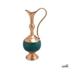 پارچ مسی فیروزه کوبی ارتفاع 27 سانتیمتر