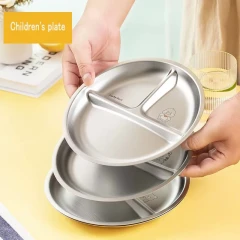 ظرف غذای کودک استیل گرد سه قسمتی
