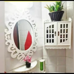 ست آینه شلف بیضی باکس حمام توالت ضدآب