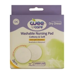 پد سینه قابل شستشو وی کر مدل دوعددی به همراه کیسه محافظ (Wee Care-M908)