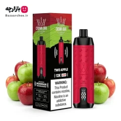 ویپ یکبار مصرف دوسیب با صدای قلیان کرون بار الفاخر 12000 پاف | Alfakher Crown Bar 12000 Two Apple