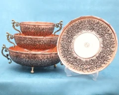 سرویس پذیرایی مسی پایه دار سزار