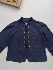 کت تک زنانه لینن برند MAURICES استوک اورجینال رنگ سرمه ای