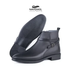 نیم بوت مردانه چرم کلاسیک کد 7033011