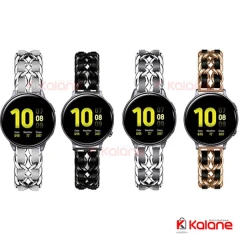 بند ساعت هوشمند Samsung Galaxy Watch Active مدل استیل چرم