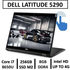 لپ تاپ چرخشی x360 لمسی دل5290 استوک نسل هشتمUSED LAPTOP DELL LATITUDE 5290 x360 TOUCH 2 IN 1/ CPU INTELCORE i7 8TH /RAM8/ SSD 256 M2 nvme