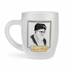 لیوان شیشه ای دسته دار ارتفاع 9.5 قطر دهانه 8-ماگ مات شهدایی طرح رهبر شهید کد 10482403
