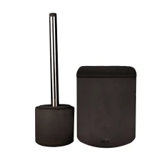 ست فرچه و سطل سرویس بهداشتی AXOR (آکسور) مدل والریا رنگ ذغالی (psetid012)
