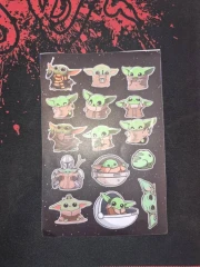 پک استیکر یودا yoda سایز a5 لمینت ضد اب و ضد خش