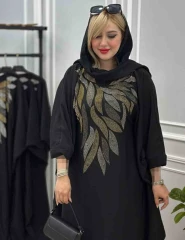 عبای زنانه مجلسی نگین کاری شده مدل گلدخت_شیکان کده