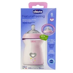 شیشه شیر چیکو Chicco نچرال دخترانه 330 میل
