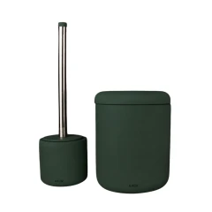 ست فرچه و سطل سرویس بهداشتی AXOR (آکسور) مدل والریا رنگ سبز تیره (psetsd012)