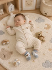 جوراب نوزادی طرح تدی پسرانه