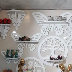 شلف دیواری طاقچه سه سایز طرح پروانه ضدآب