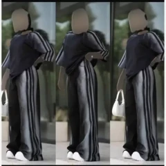 ست پیستوله سه خط مشکی پنبه یک رو فری سایز 38-50