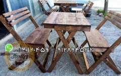 نیمکت و میز چوبی تاشو مسافرتی