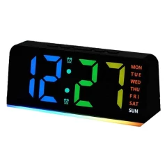 ساعت دیجیتال LED رومیزی مدل 0739 RGB با نورپردازی هفت رنگ
