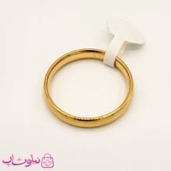 حلقه یا رینگ استیل ساده طلایی عرض 4 میل کد 395