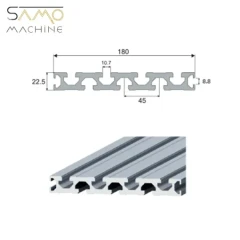 پروفیل آلومینیومی شیاردار 180×22.5