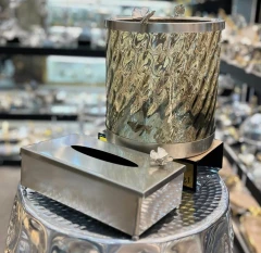 ست سطل و‌جای دستمال کاغذی شیشه ای