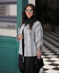 ست مانتو شومیزی و شلوار فول بگ