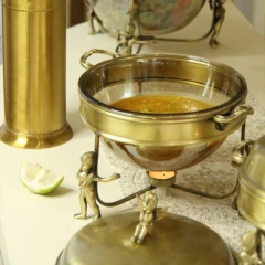 سوفله سوپ خوری متوسط مدل فرشته برنجی کد 9808B