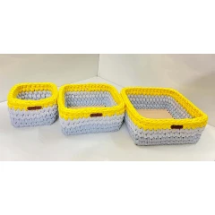 ست سبد وسایل کودک مدل سیسمونی کد Kids Storage Basket-08 مجموعه 3 عددی