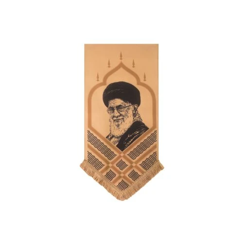 00201315-بیرق تمثال مخمل خانگی 28در70 طرح مقام معظم رهبری