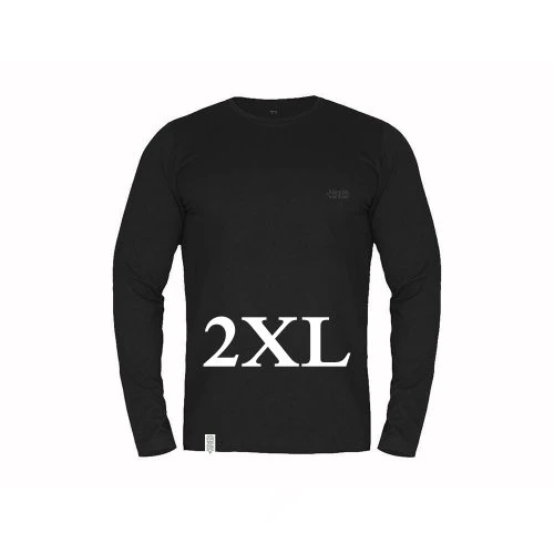00202072-تیشرت XXL مشکی طرح ٣١٣+ فانریپ تمام پنبه، آستین بلند یقه گرد