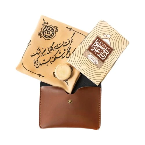 00204002-پک اشک تربت(کیف چرم-مهر-زیارت عاشورا-دستمال اشک)
