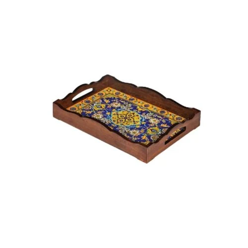 02601112-سینی دکوپاژ مستطیل کوچک 31در21سانت طرح آسمان-ماهد