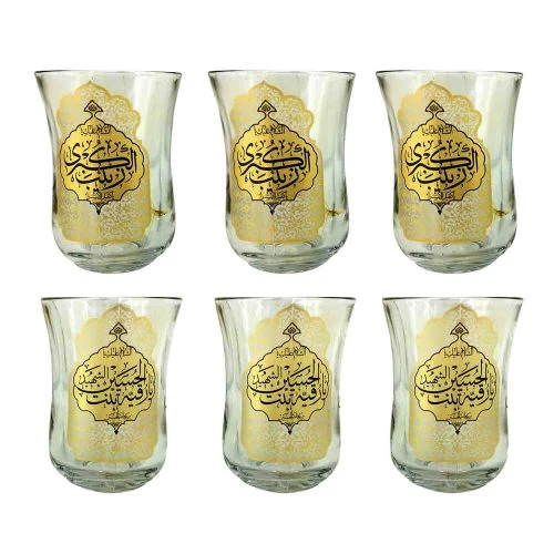 102528-استکان کمرباریک دسته دار بزرگ یارقیه س-یازینب کبری س-6تایی