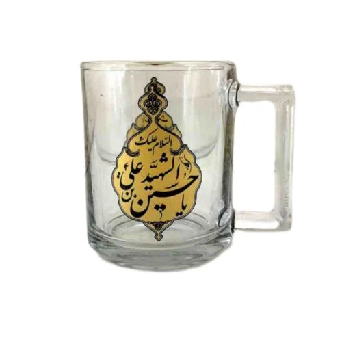 102536-لیوان شیشه ای دسته دار یا اباالفضل العباس ع یاحسین الشهید ع-6تایی