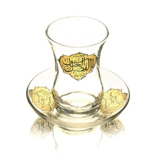 102633-استکان و نعلبکی کمرباریک یا اباالفضل ع-6تایی-12پارچه-طرح ستاره ای