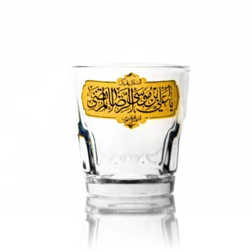 102643-نیم لیوان-استکان هیئتی کتیبه ای السلام علیک یا علی بن موسی الرضا ع-6تایی