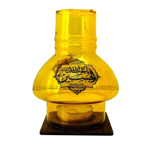 10266705-جاشمعی پایه چوبی مذهبی طرح یا اباالفضل و یا اباعبدالله سفید