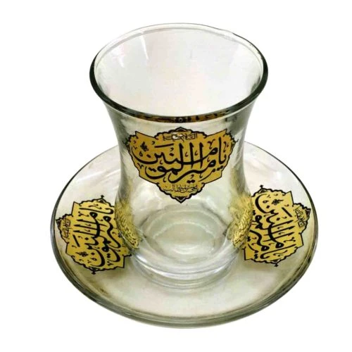 102784-استکان و نعلبکی کمرباریک یا علی ع-6تایی-12پارچه-طرح ستاره ای