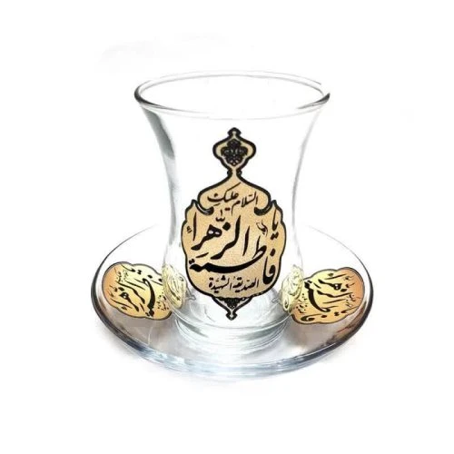 102816-استکان و نعلبکی کمرباریک یا فاطمه س-6تایی-12پارچه-طرح جدید