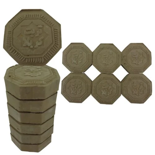 102933-یک عدد مهر تربت مخلوط کربلا 8ضلعی قطر4عرض1