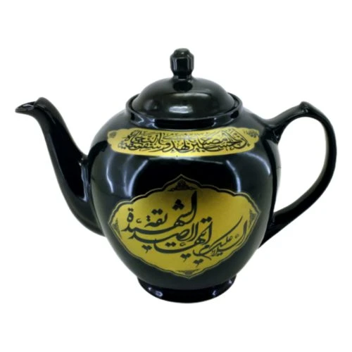102988-قوری هیاتی 2.5 لیتری مشکی زمینه طلایی یا فاطمه الزهراء